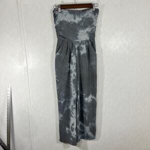 Antistar Gray Tie Dye Cargo Jumpsuit Romper Strapless Size Small
